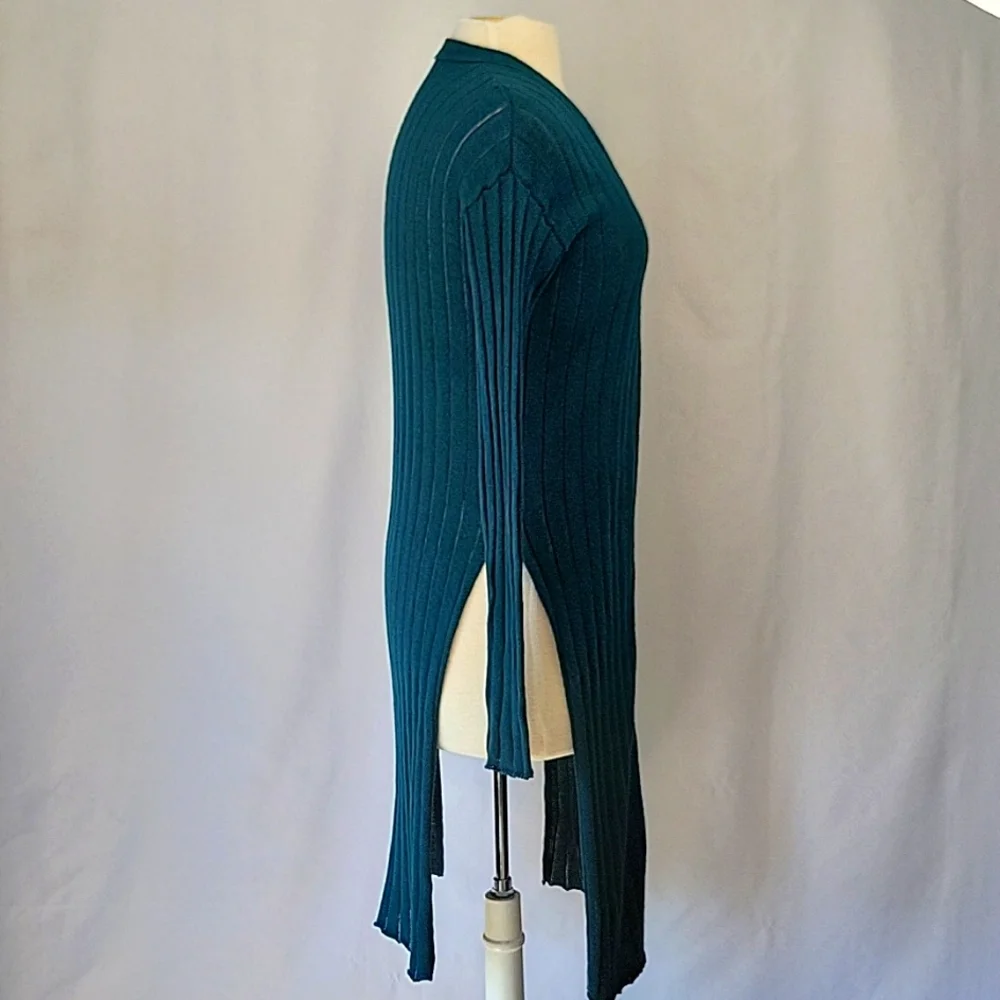 Free People Ribby Rib Open Cardigan Dark Teal Size Small